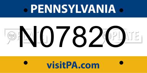 N0782O Pennsylvania License Plate