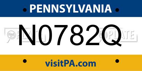 N0782Q Pennsylvania License Plate