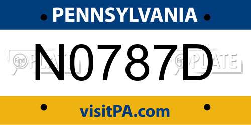 N0787D Pennsylvania License Plate