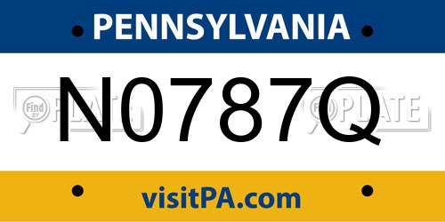 N0787Q Pennsylvania License Plate