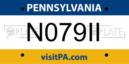N079II Pennsylvania License Plate