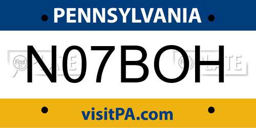 N07BOH Pennsylvania License Plate