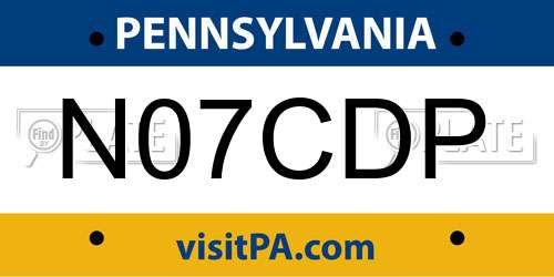 N07CDP Pennsylvania License Plate