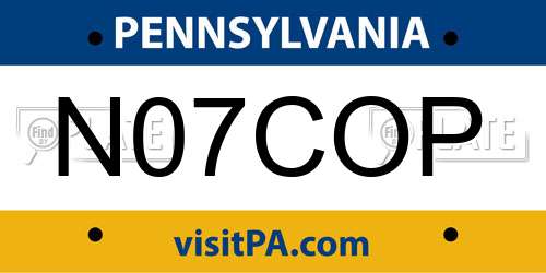N07COP Pennsylvania License Plate