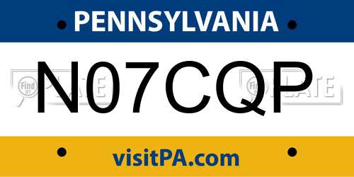 N07CQP Pennsylvania License Plate