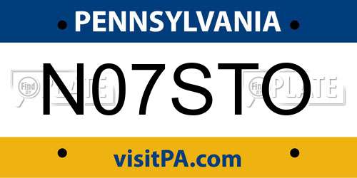 N07STO Pennsylvania License Plate
