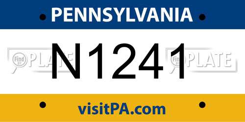 N1241 Pennsylvania License Plate
