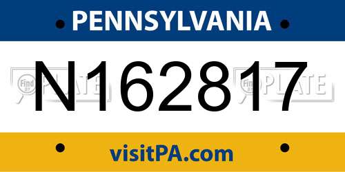 N162817 Pennsylvania License Plate
