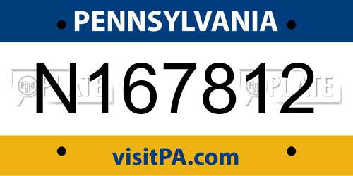 N167812 Pennsylvania License Plate
