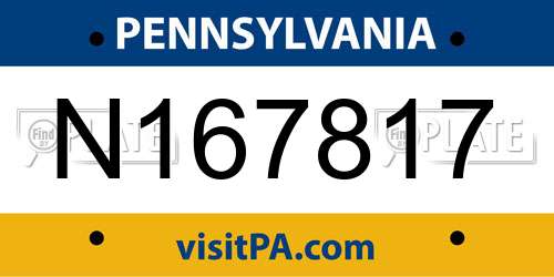 N167817 Pennsylvania License Plate