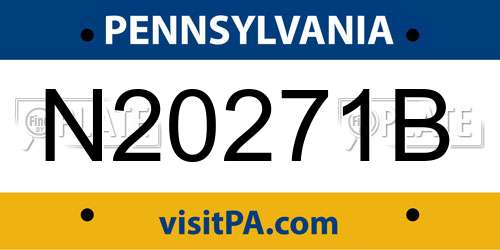 N20271B Pennsylvania License Plate