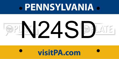 N24SD Pennsylvania License Plate