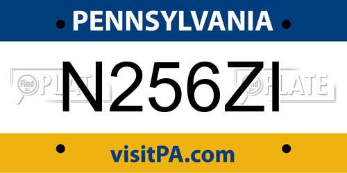 N256ZI Pennsylvania License Plate
