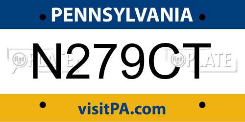 N279CT Pennsylvania License Plate