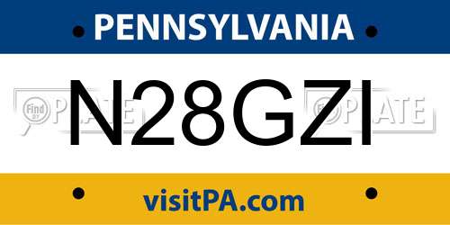 N28GZI Pennsylvania License Plate