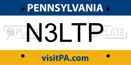 N3LTP Pennsylvania License Plate