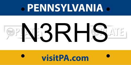 N3RHS Pennsylvania License Plate