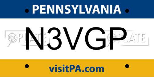 N3VGP Pennsylvania License Plate