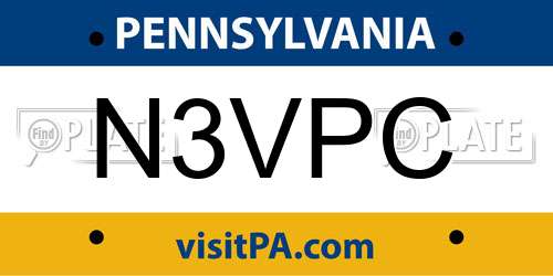 N3VPC Pennsylvania License Plate