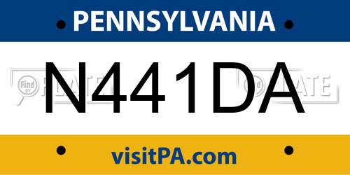 N441DA Pennsylvania License Plate