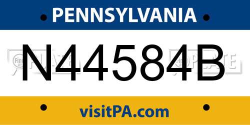 N44584B Pennsylvania License Plate