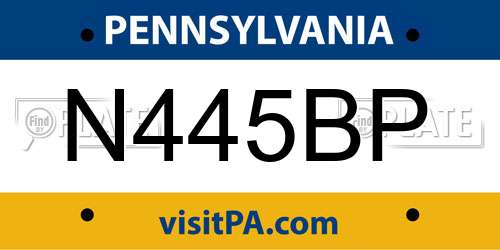 N445BP Pennsylvania License Plate