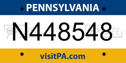 N448548 Pennsylvania License Plate