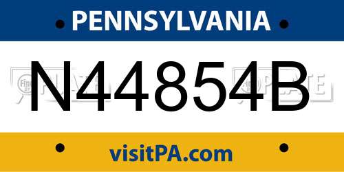 N44854B Pennsylvania License Plate