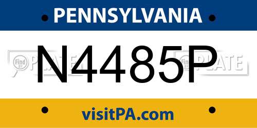 N4485P Pennsylvania License Plate