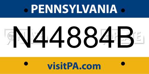 N44884B Pennsylvania License Plate