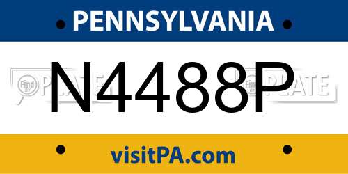 N4488P Pennsylvania License Plate