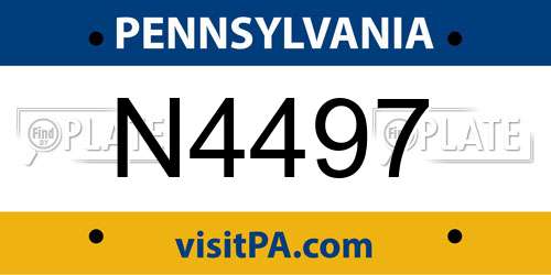 N4497 Pennsylvania License Plate