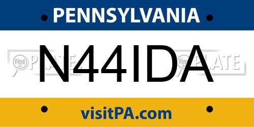 N44IDA Pennsylvania License Plate