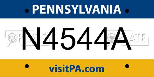 N4544A Pennsylvania License Plate