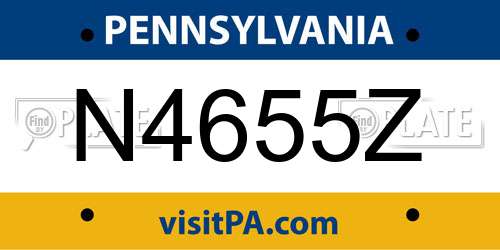 N4655Z Pennsylvania License Plate