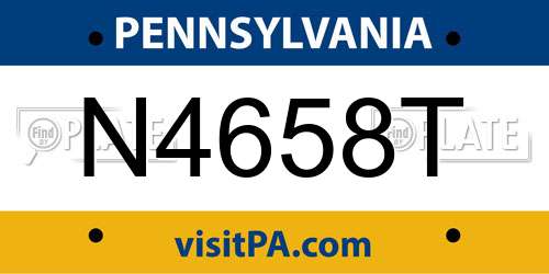 N4658T Pennsylvania License Plate