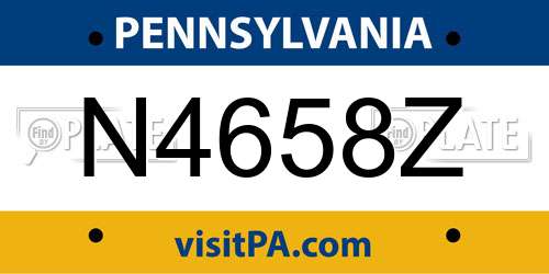 N4658Z Pennsylvania License Plate