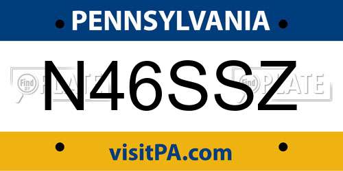 N46SSZ Pennsylvania License Plate