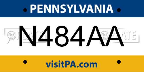N484AA Pennsylvania License Plate
