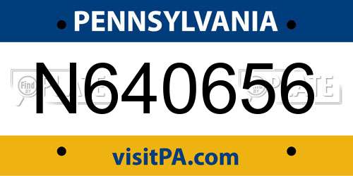 N640656 Pennsylvania License Plate