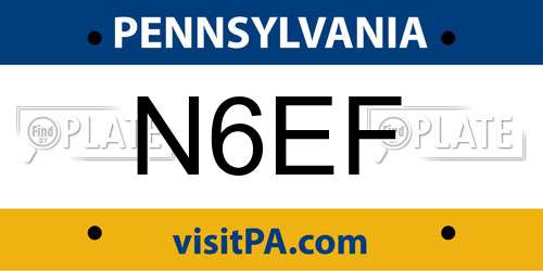 N6EF Pennsylvania License Plate