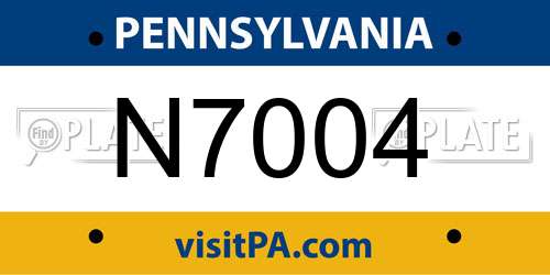 N7004 Pennsylvania License Plate