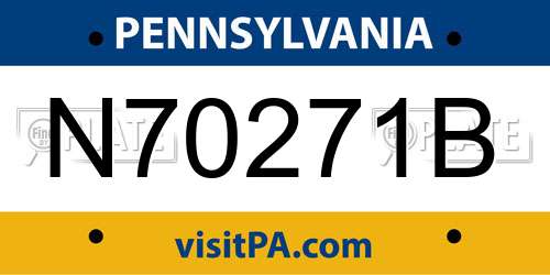 N70271B Pennsylvania License Plate