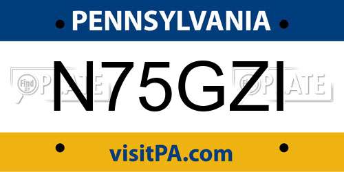 N75GZI Pennsylvania License Plate