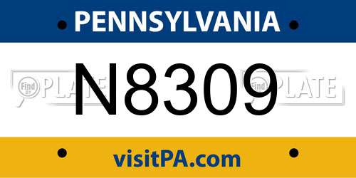 N8309 Pennsylvania License Plate