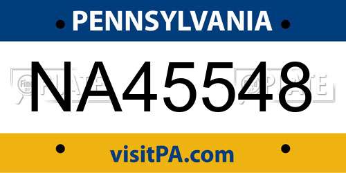 NA45548 Pennsylvania License Plate