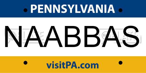 NAABBAS Pennsylvania License Plate
