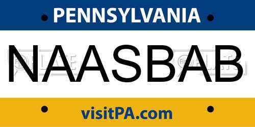 NAASBAB Pennsylvania License Plate