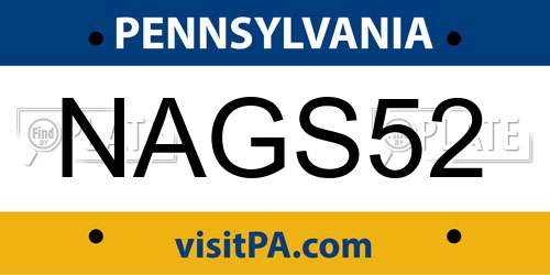 NAGS52 Pennsylvania License Plate