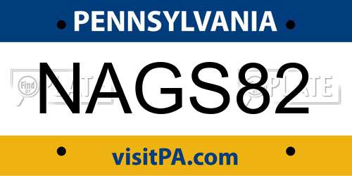 NAGS82 Pennsylvania License Plate